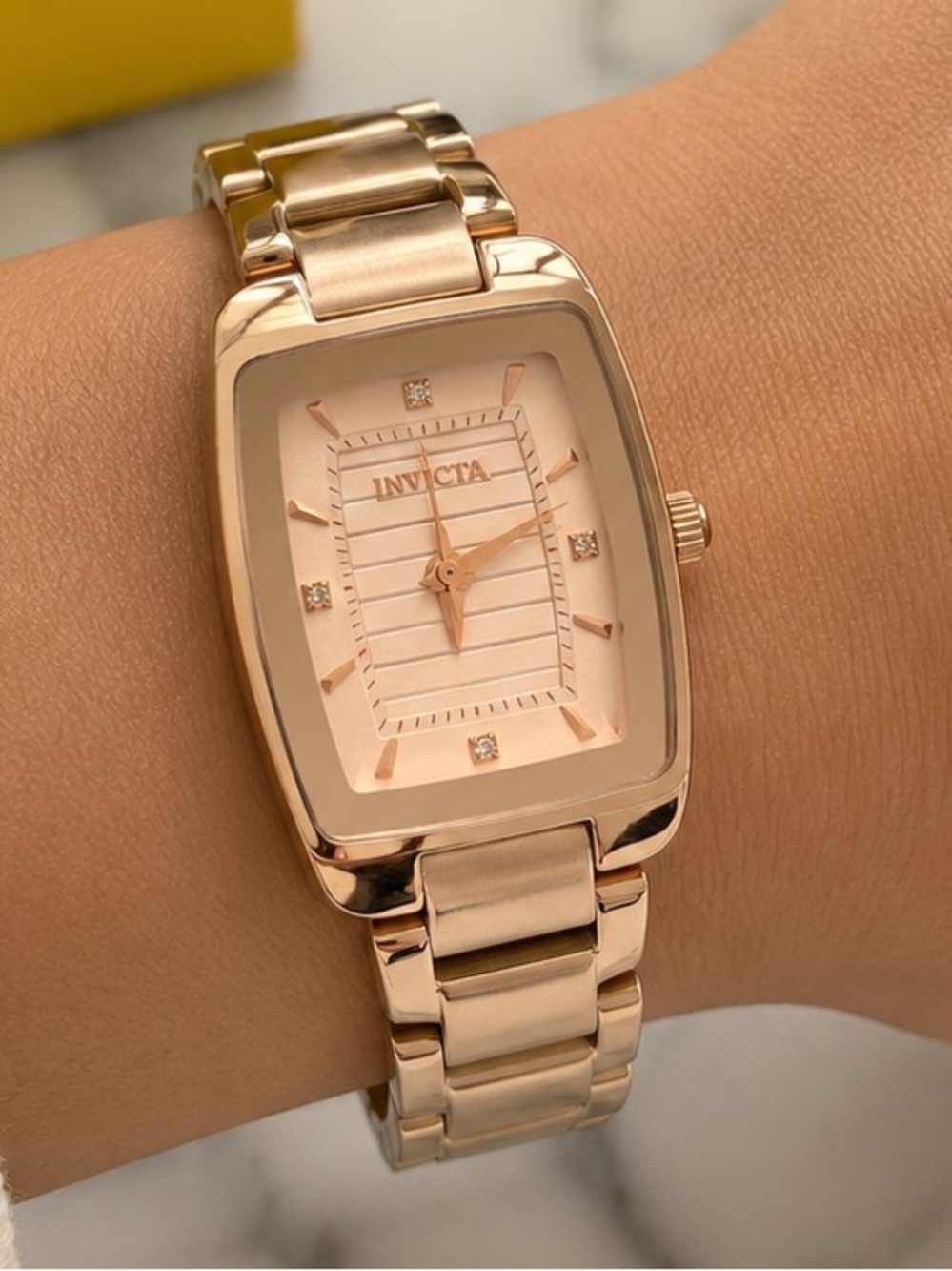 Invicta Celestial Women’s 22.7mm Rose Gold Rectangle Watch NIB